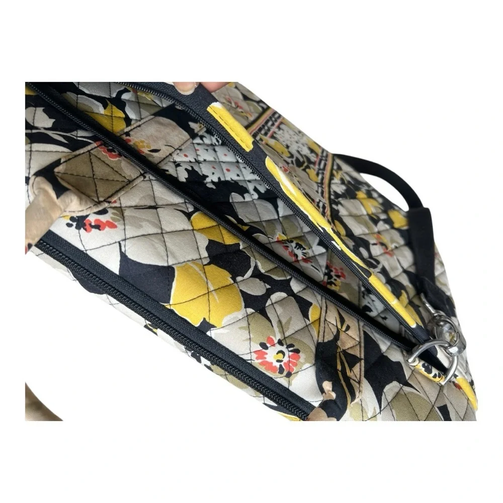 Vera Bradley Large Hard Case Floral Laptop Bag - Black, Yellow, White